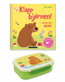 Klapp bjørnen ... så sier den BRUM! og matboks av Sam Taplin (Pakke)